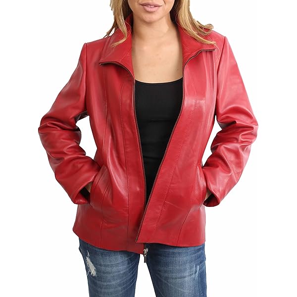 A1 FASHION GOODS Womens Classic Fitted Zipup Biker Real